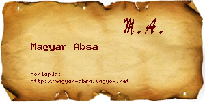 Magyar Absa névjegykártya
